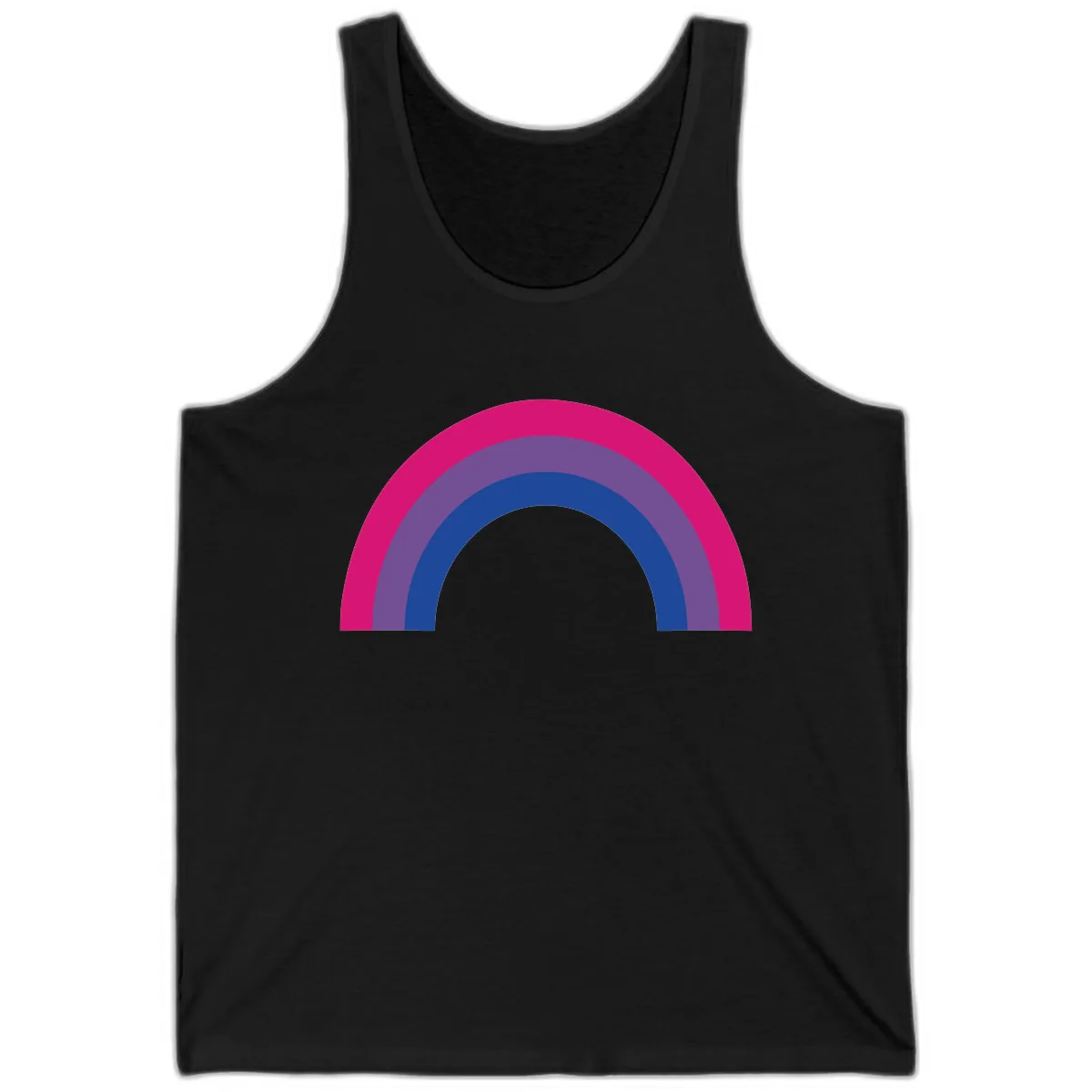 Concentric Rainbow Arc Pride Design Tank in Black