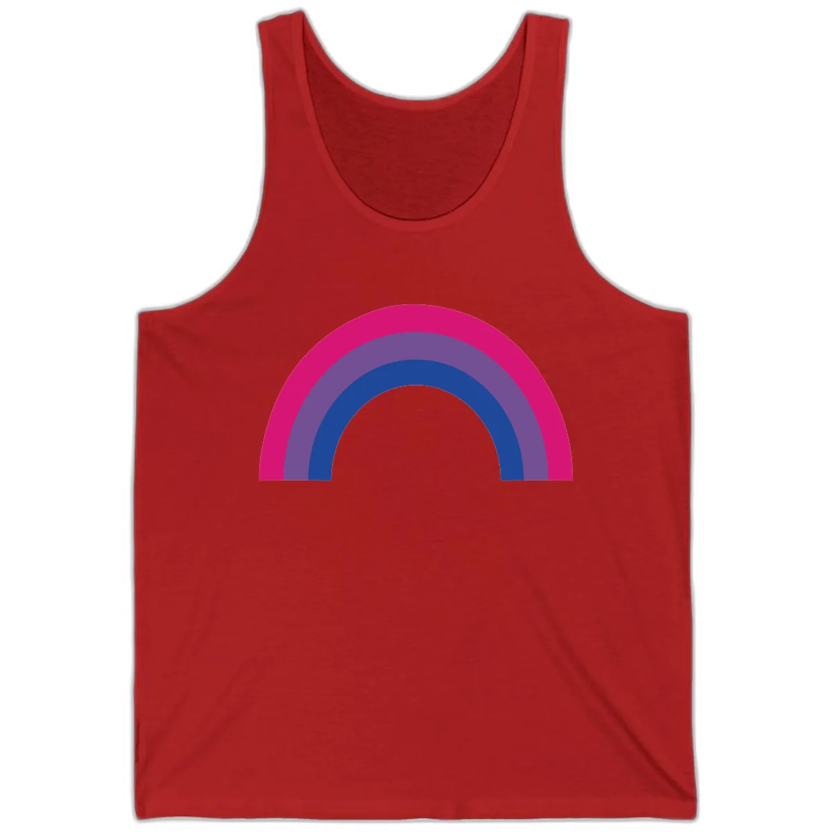 Concentric Rainbow Arc Pride Design Tank in Red