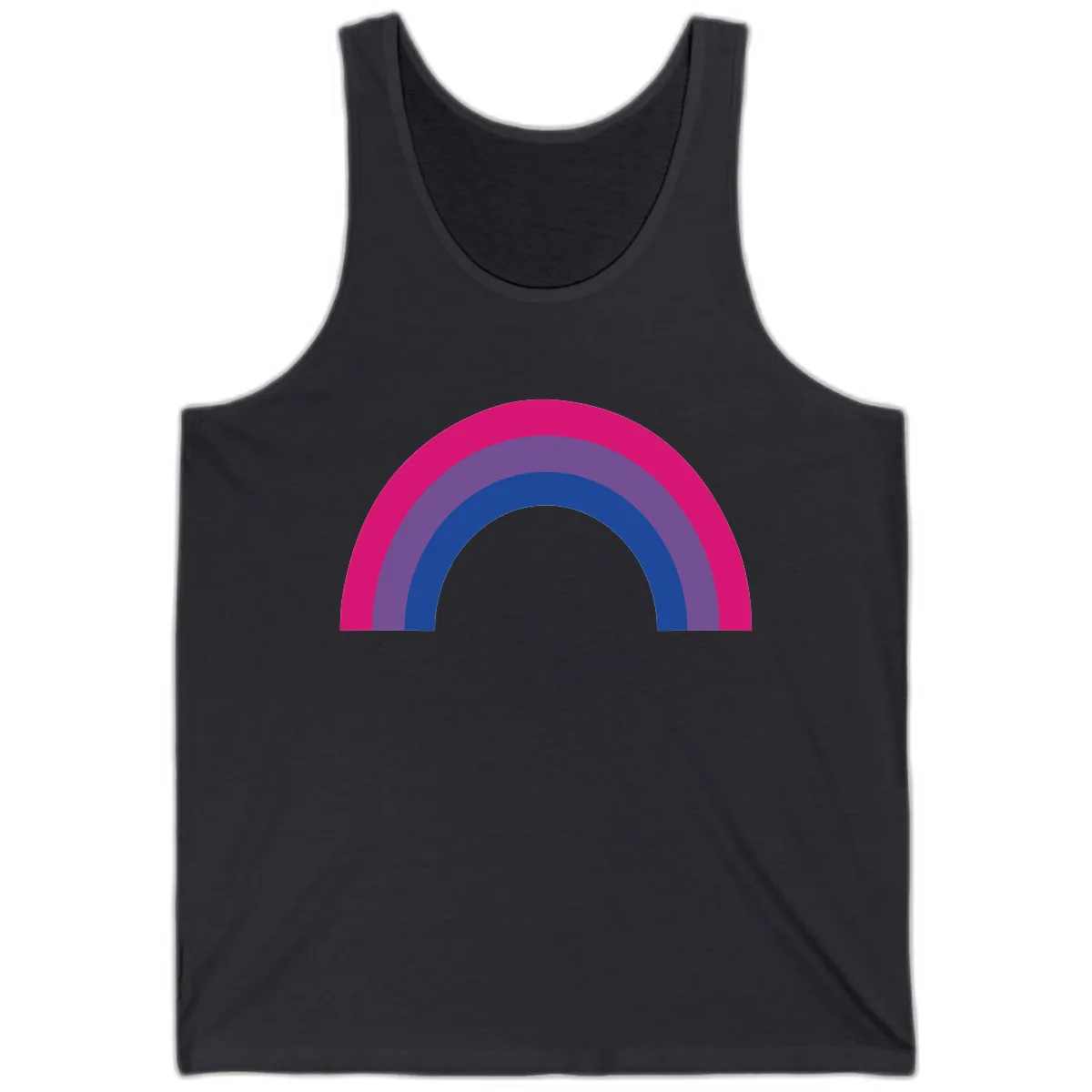 Concentric Rainbow Arc Pride Design Tank in Dark Grey