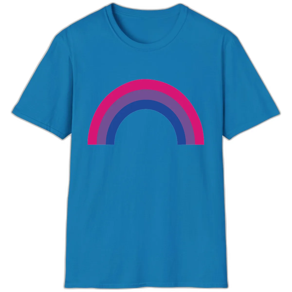Concentric Rainbow Arc Pride Design T-Shirt in Sapphire