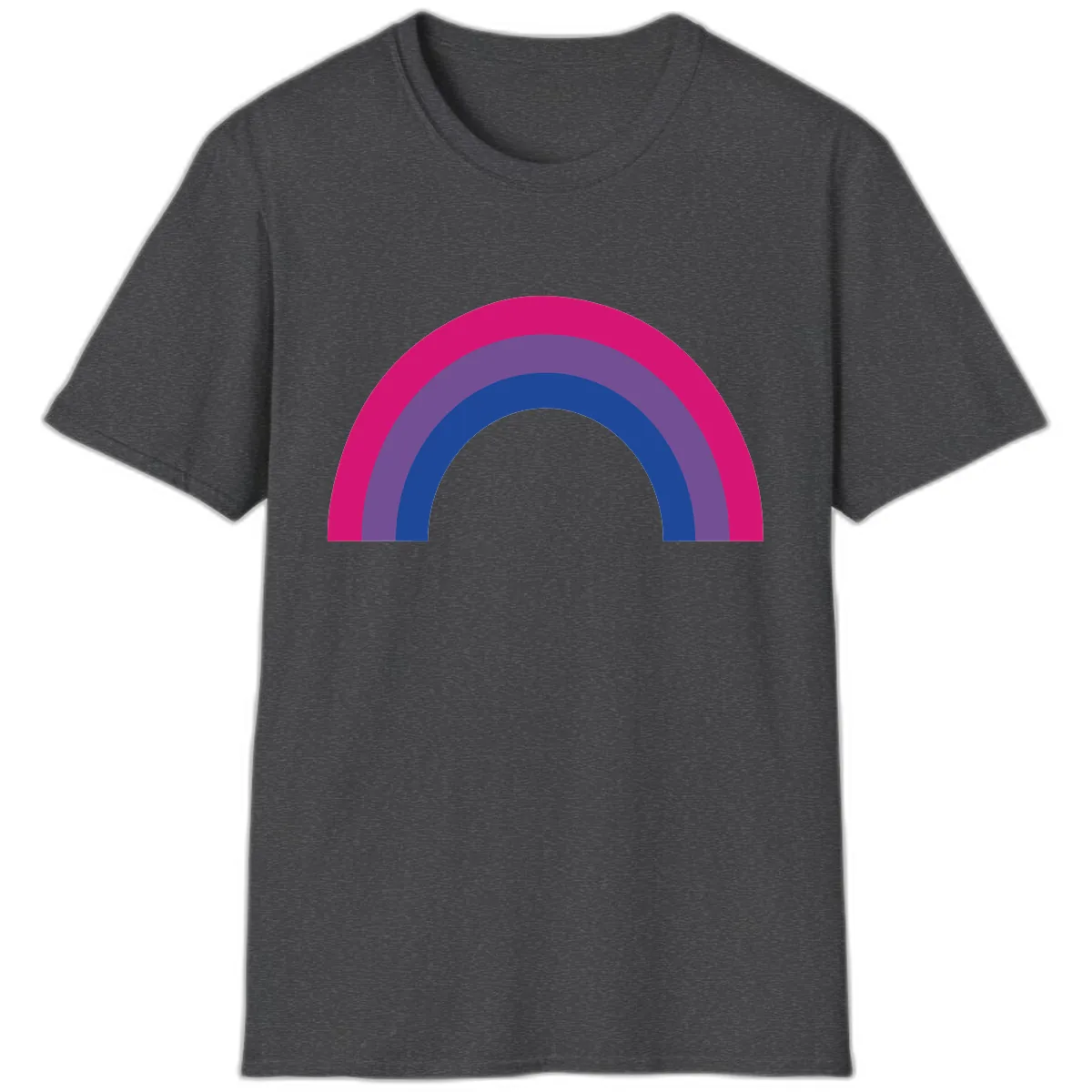 Concentric Rainbow Arc Pride Design T-Shirt in Dark Heather