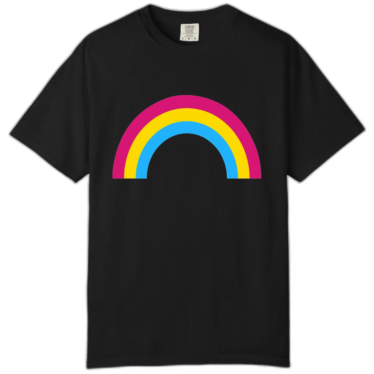 Colorful Rainbow Concentric Rings Comfort Color in Black