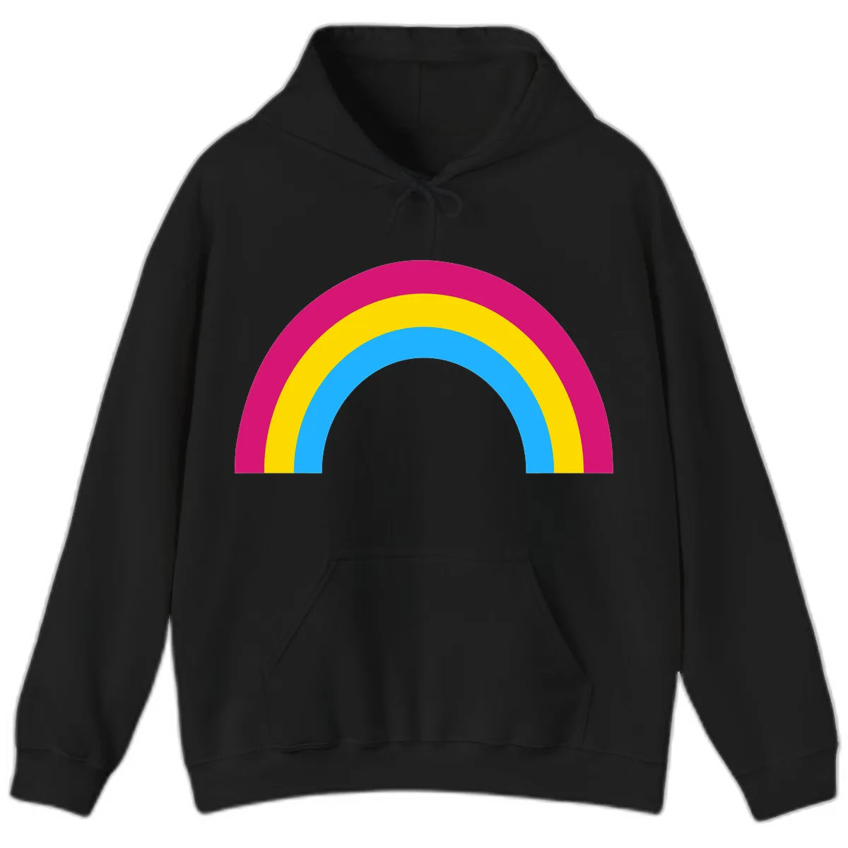 Colorful Rainbow Concentric Rings Hoodie in Black