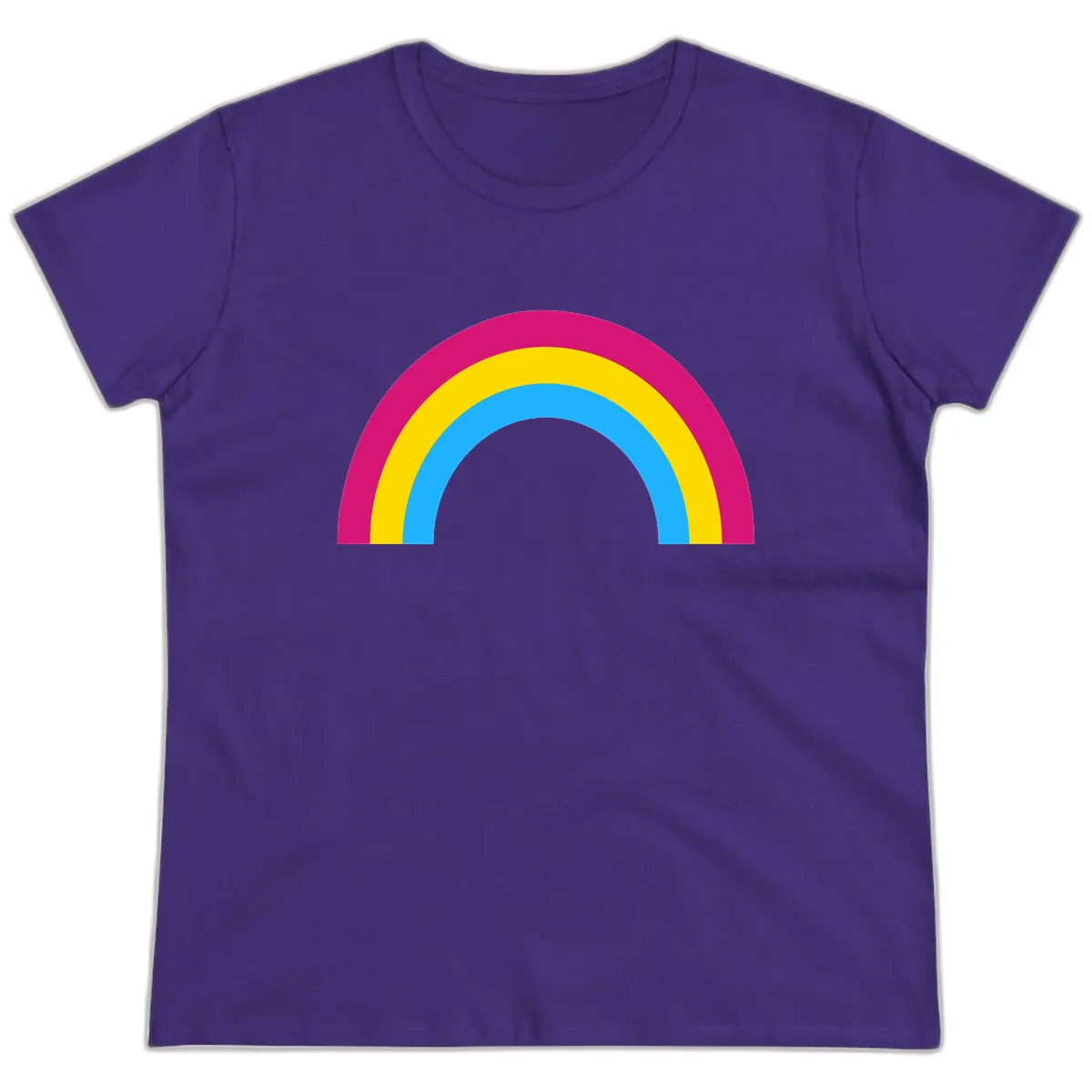 Colorful Rainbow Concentric Rings Ladies Tee in Purple