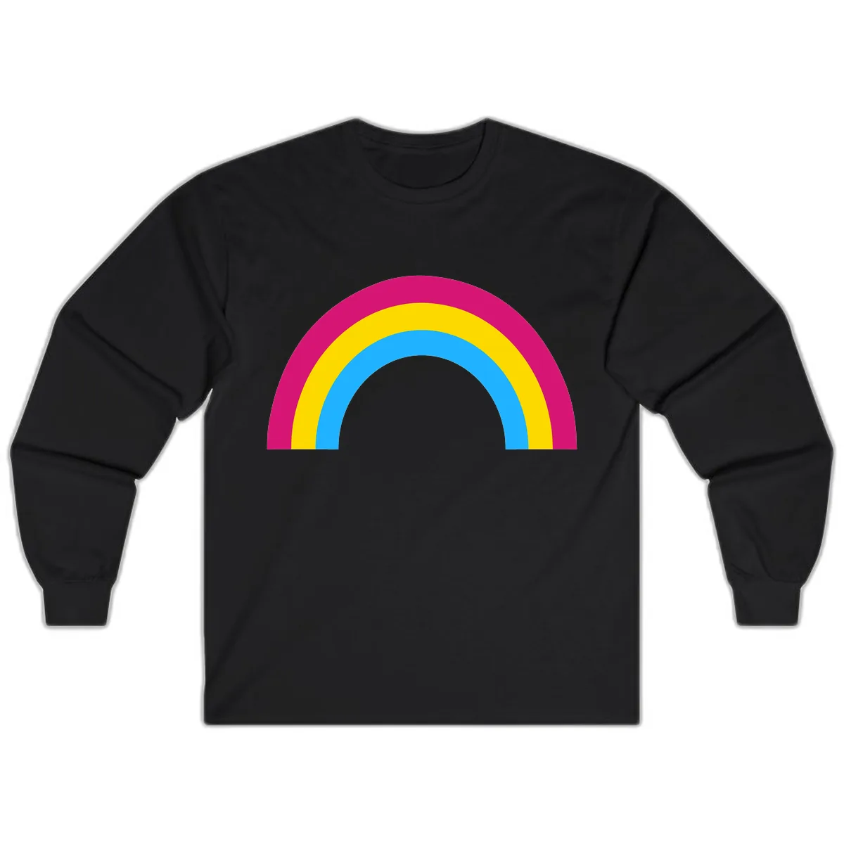 Colorful Rainbow Concentric Rings Long Sleeve in Black
