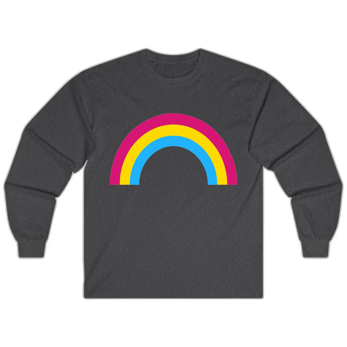 Colorful Rainbow Concentric Rings Long Sleeve in Dark Heather