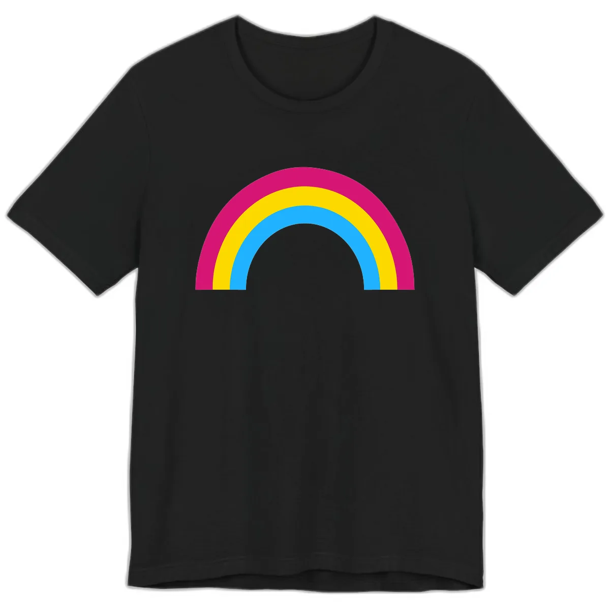 Colorful Rainbow Concentric Rings Premium T-Shirt in Black