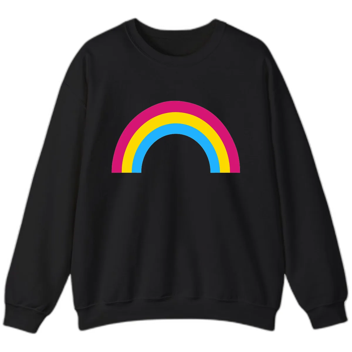 Colorful Rainbow Concentric Rings Sweatshirt in Black