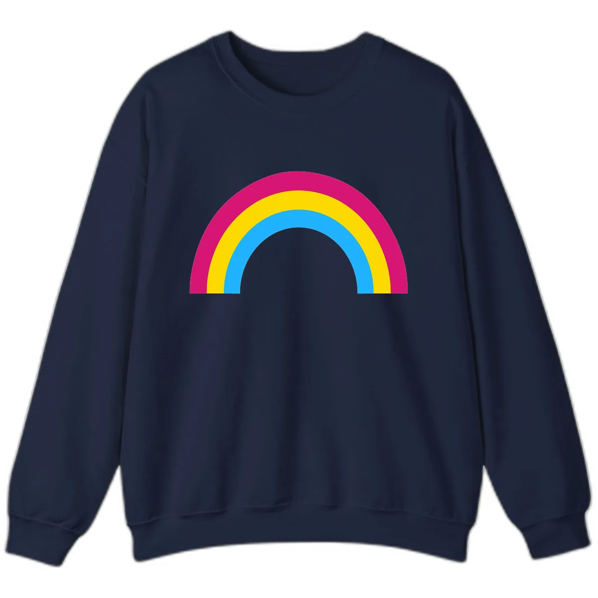 Colorful Rainbow Concentric Rings Sweatshirt in Navy