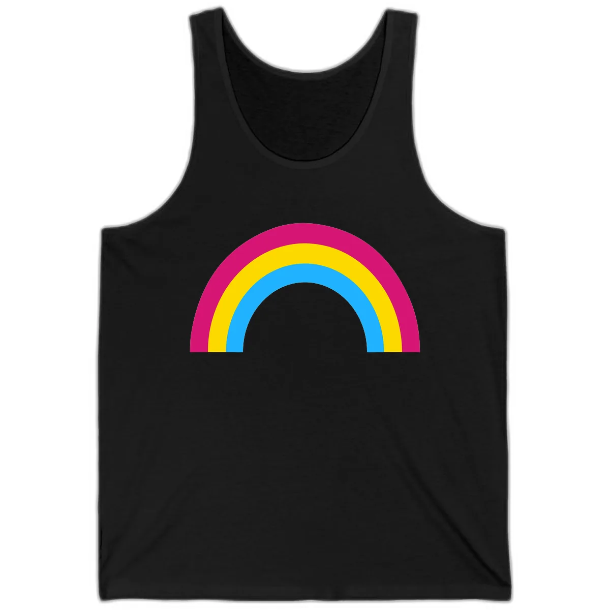 Colorful Rainbow Concentric Rings Tank in Black
