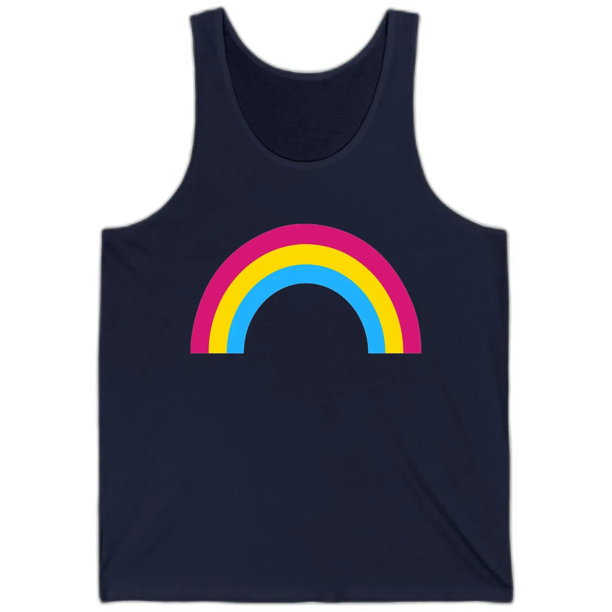 Colorful Rainbow Concentric Rings Tank in Navy