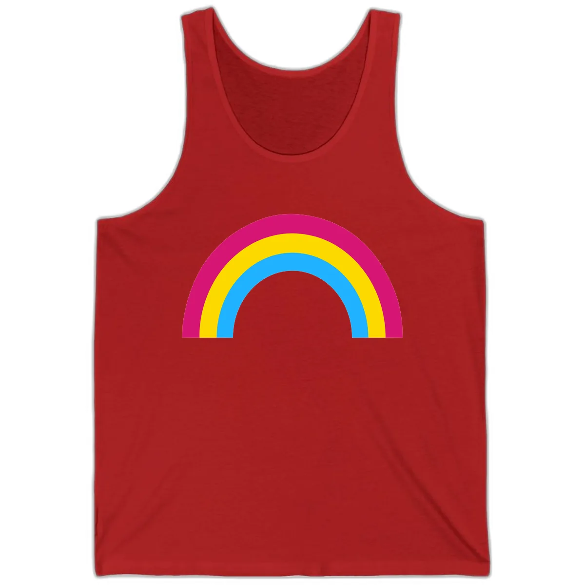 Colorful Rainbow Concentric Rings Tank in Red