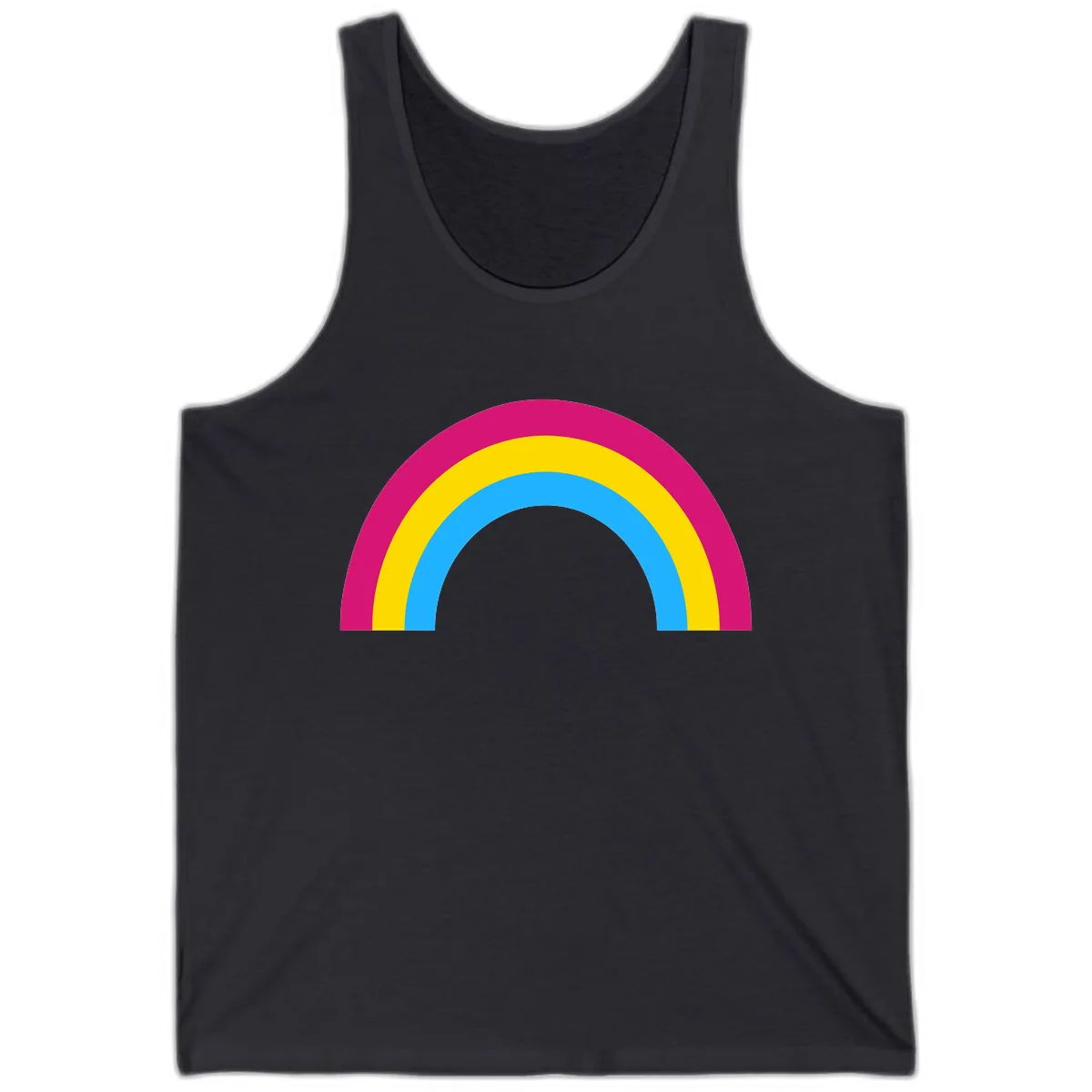 Colorful Rainbow Concentric Rings Tank in Dark Grey
