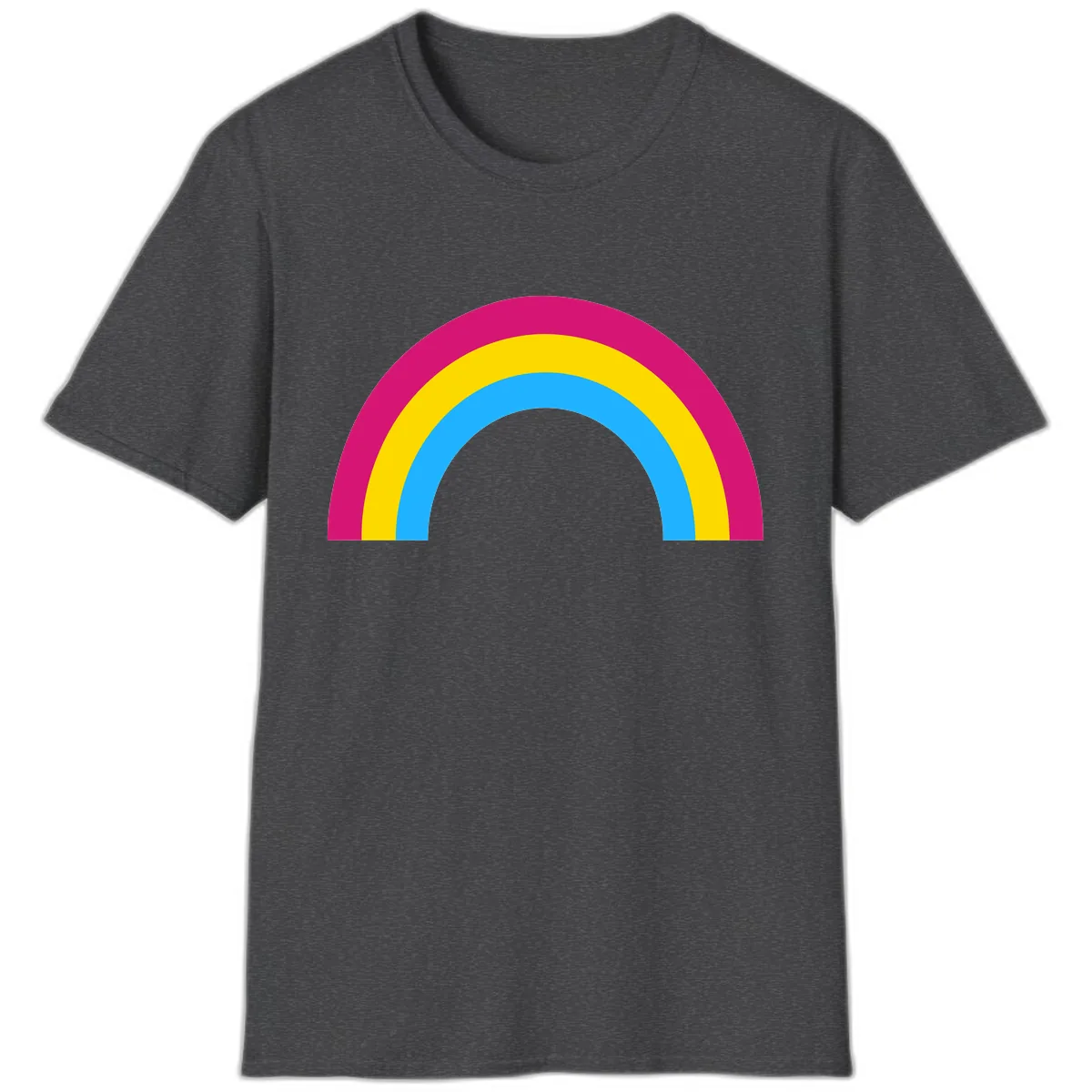 Colorful Rainbow Concentric Rings T-Shirt in Dark Heather