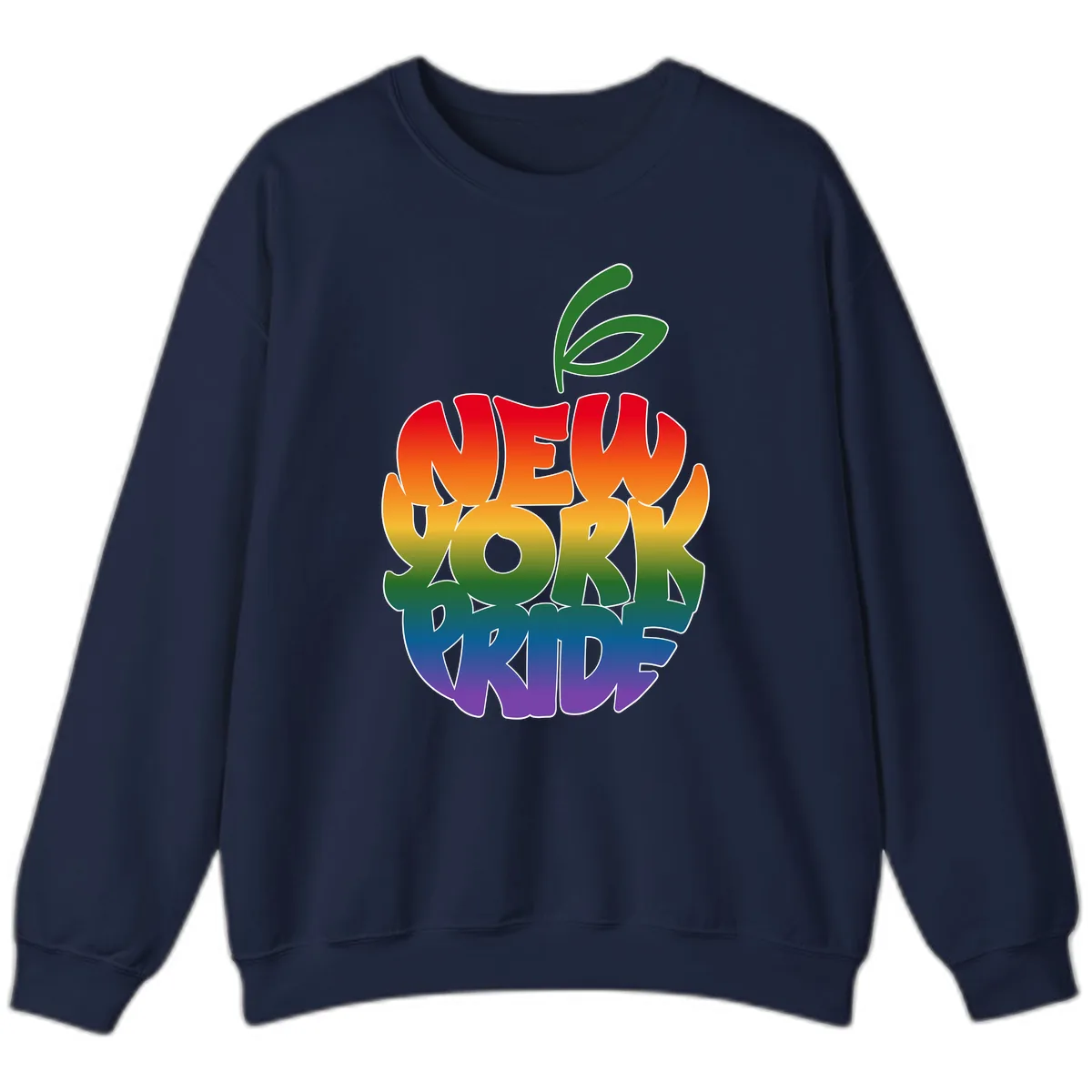 New York Pride Rainbow Apple Design Sweatshirt in Navy