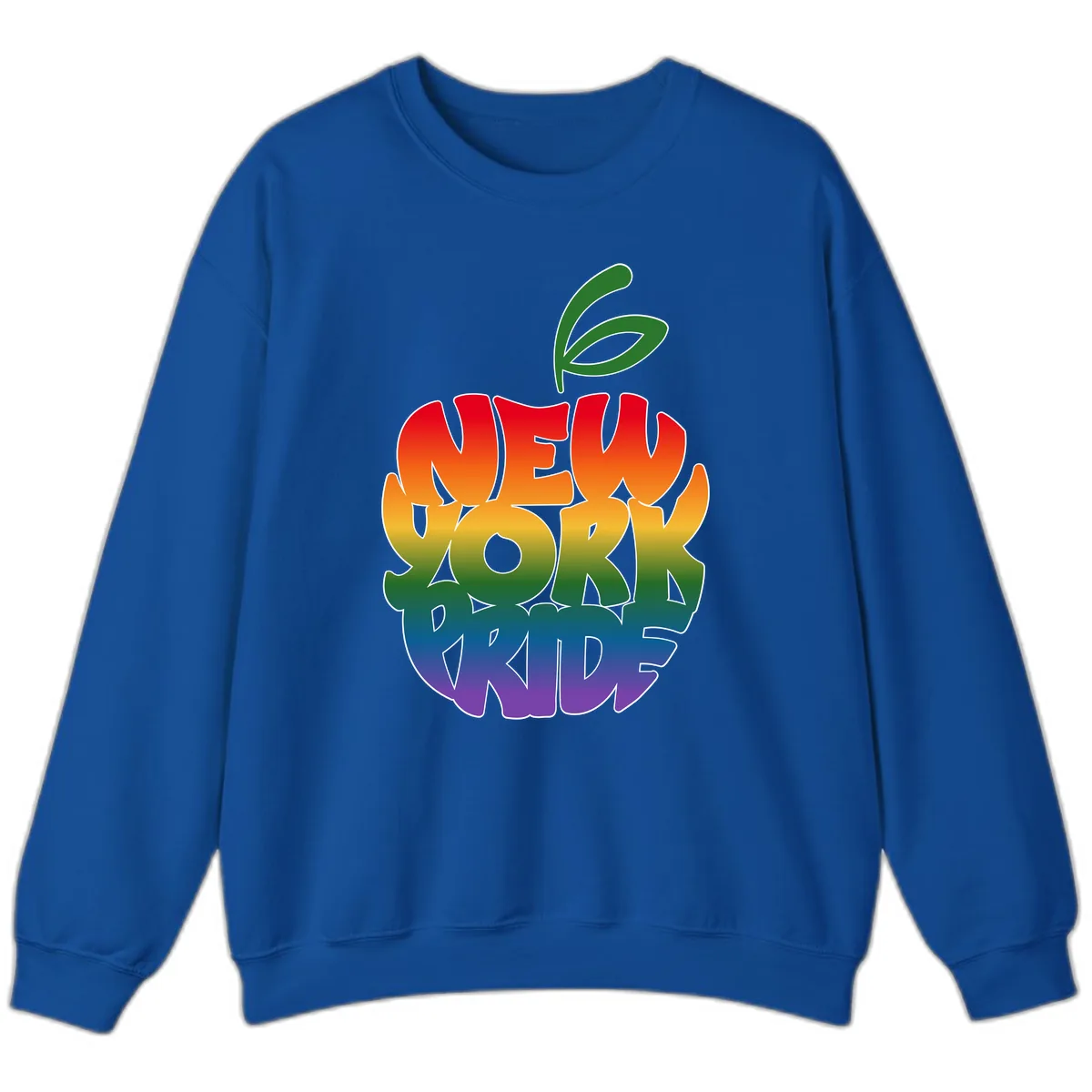 New York Pride Rainbow Apple Design Sweatshirt in Royal