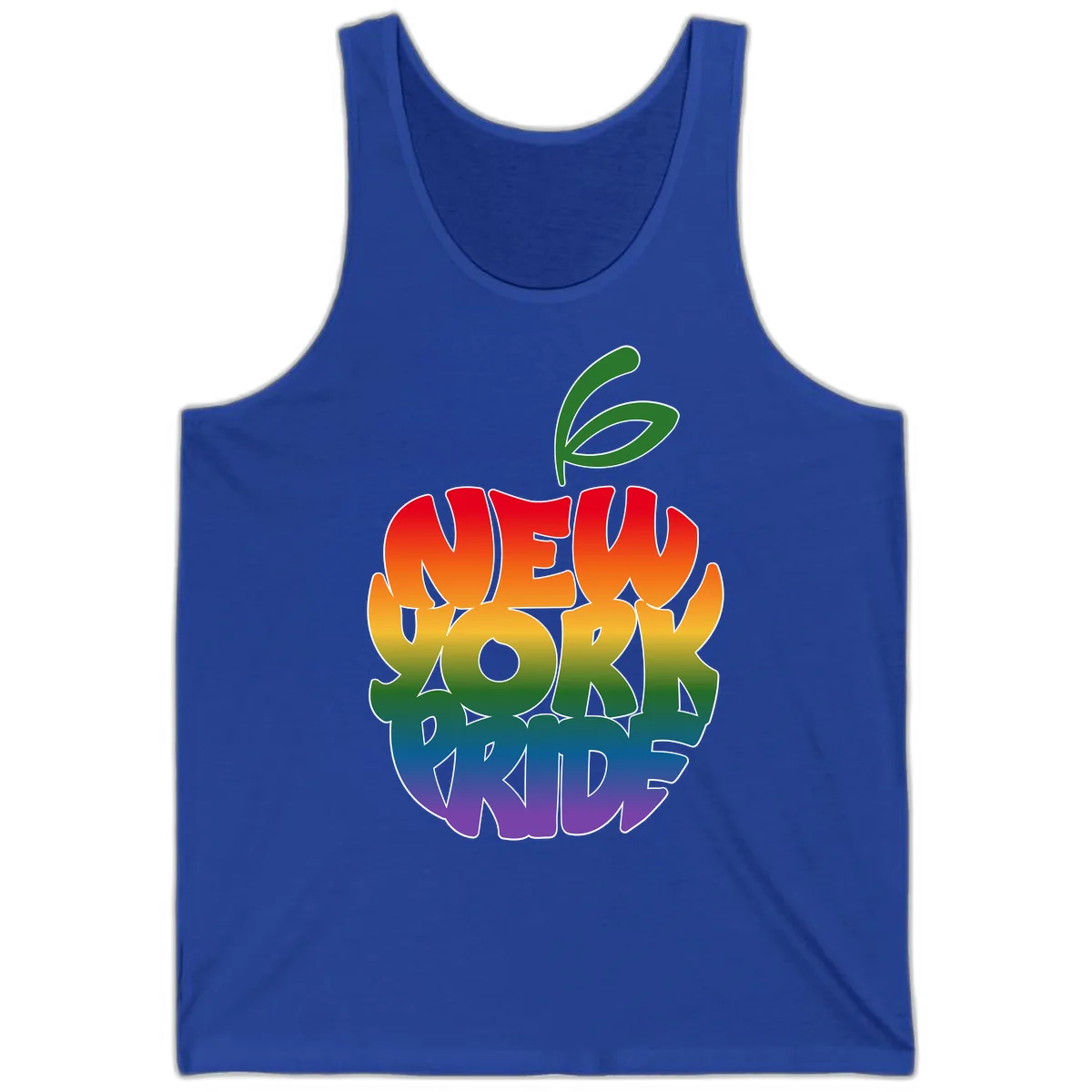 New York Pride Rainbow Apple Design Tank in True Royal