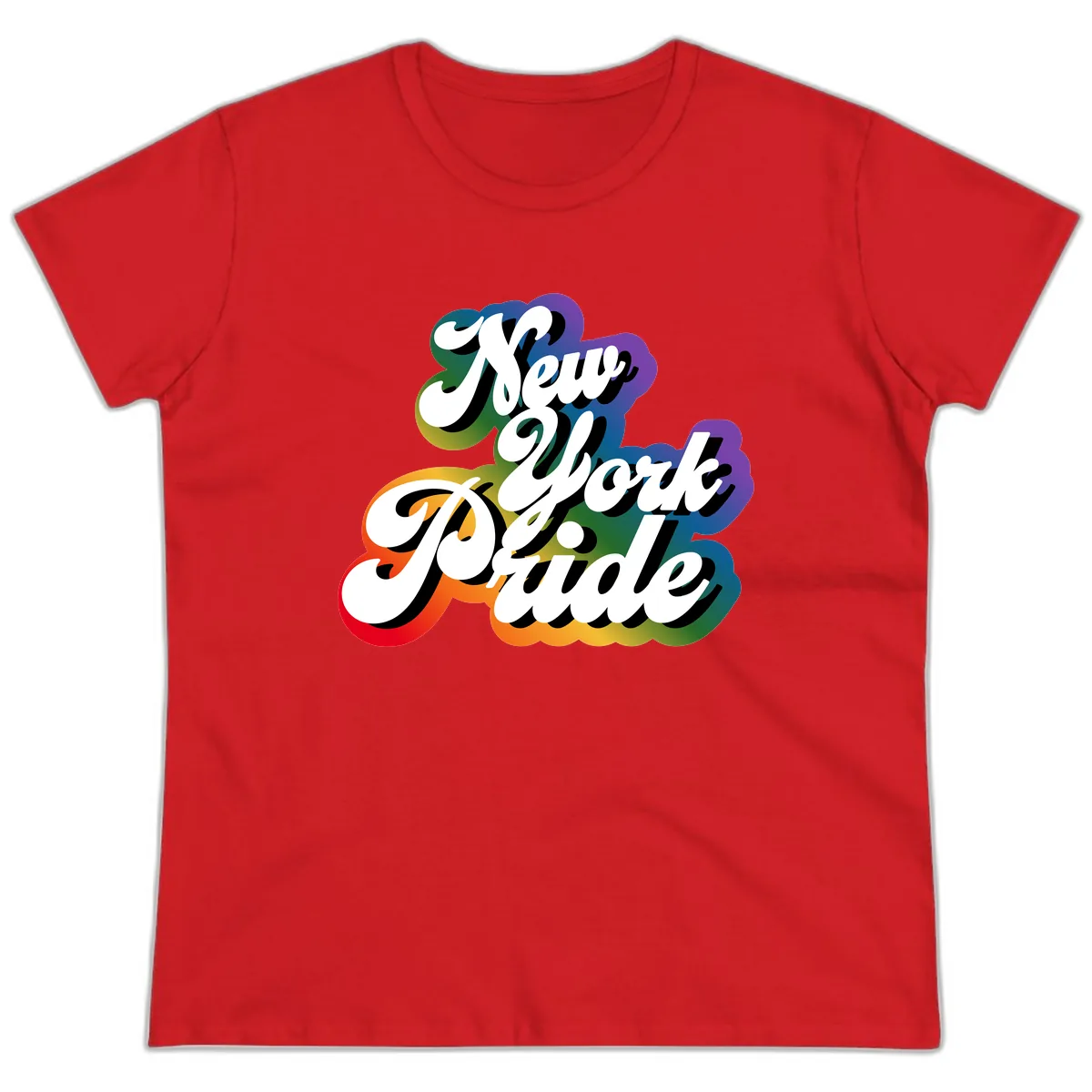 New York Pride Guide Ladies Tee in Red