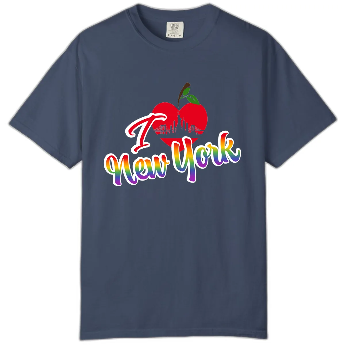 I Love New York Pride Apple Comfort Color in Midnight