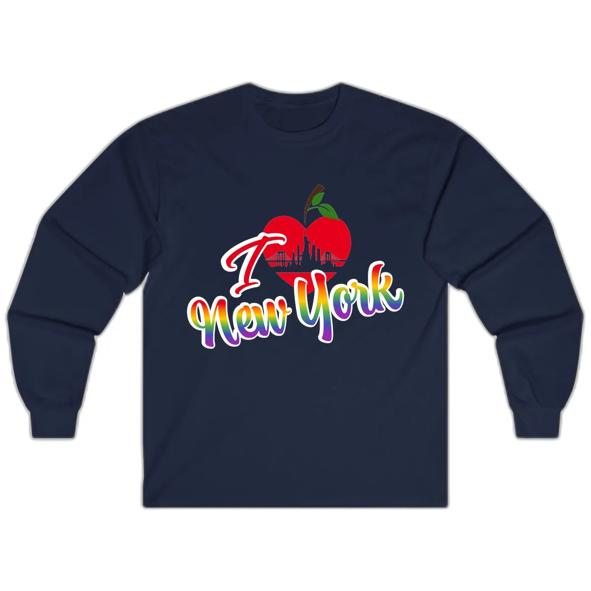 I Love New York Pride Apple Long Sleeve in Navy