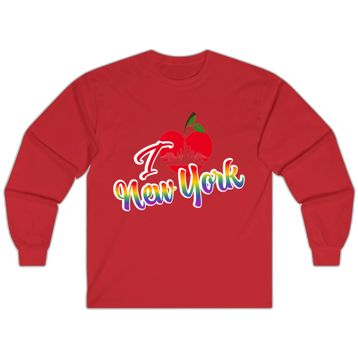 I Love New York Pride Apple Long Sleeve in Red