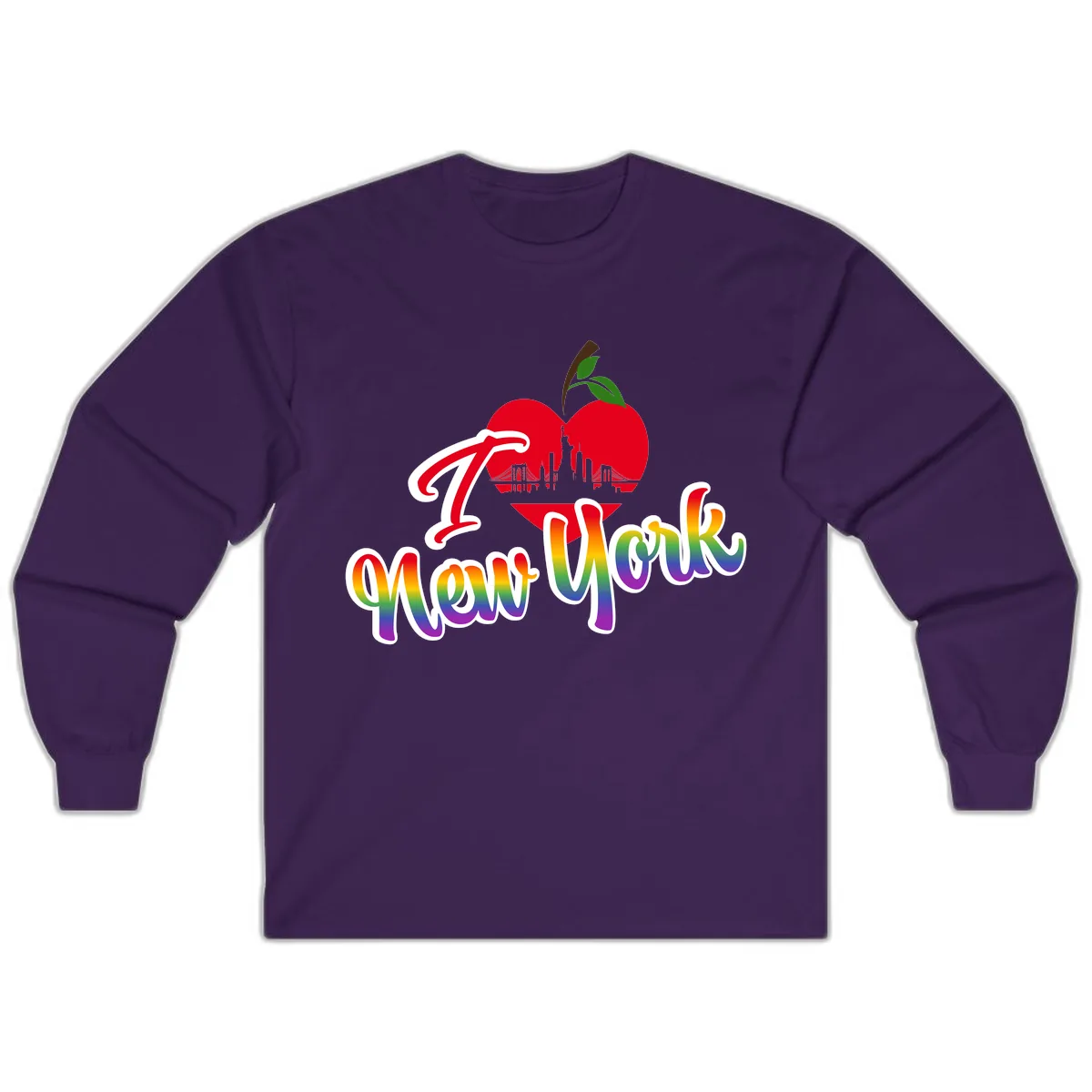 I Love New York Pride Apple Long Sleeve in Purple