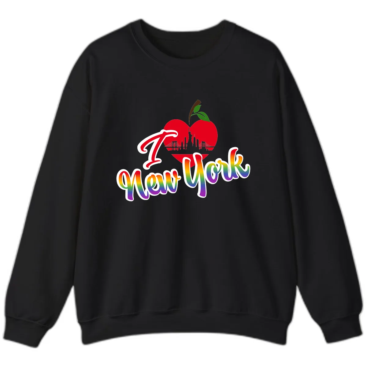 I Love New York Pride Apple Sweatshirt in Black