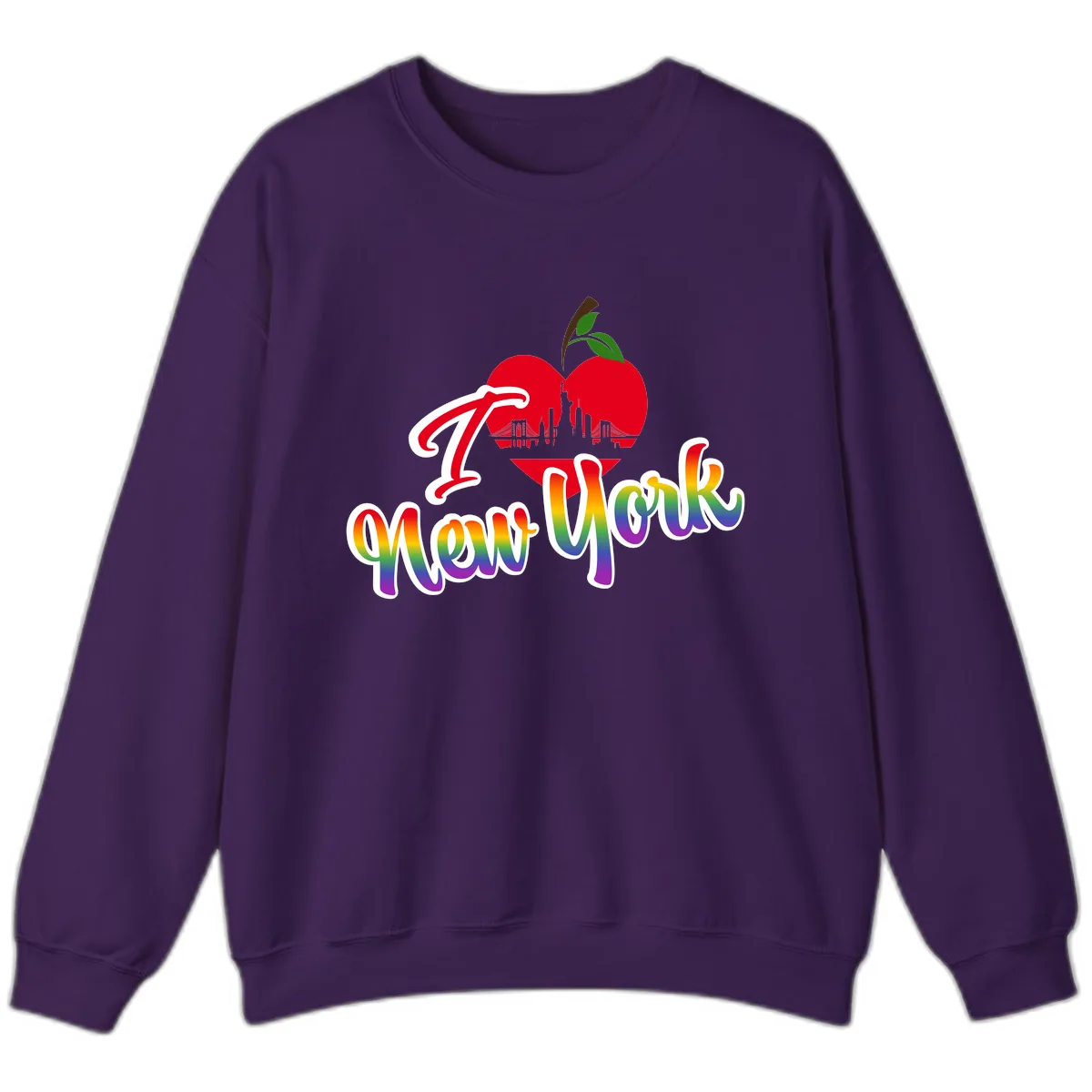 I Love New York Pride Apple Sweatshirt in Purple