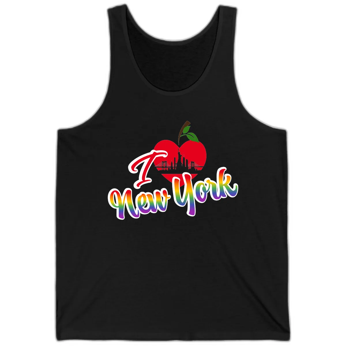 I Love New York Pride Apple Tank in Black