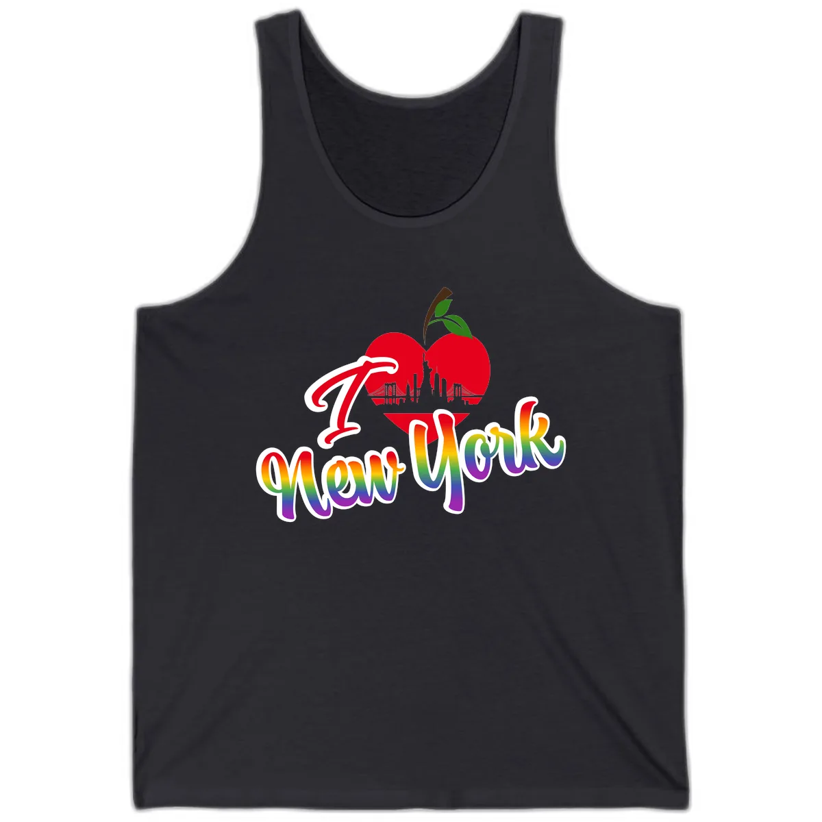 I Love New York Pride Apple Tank in Dark Grey