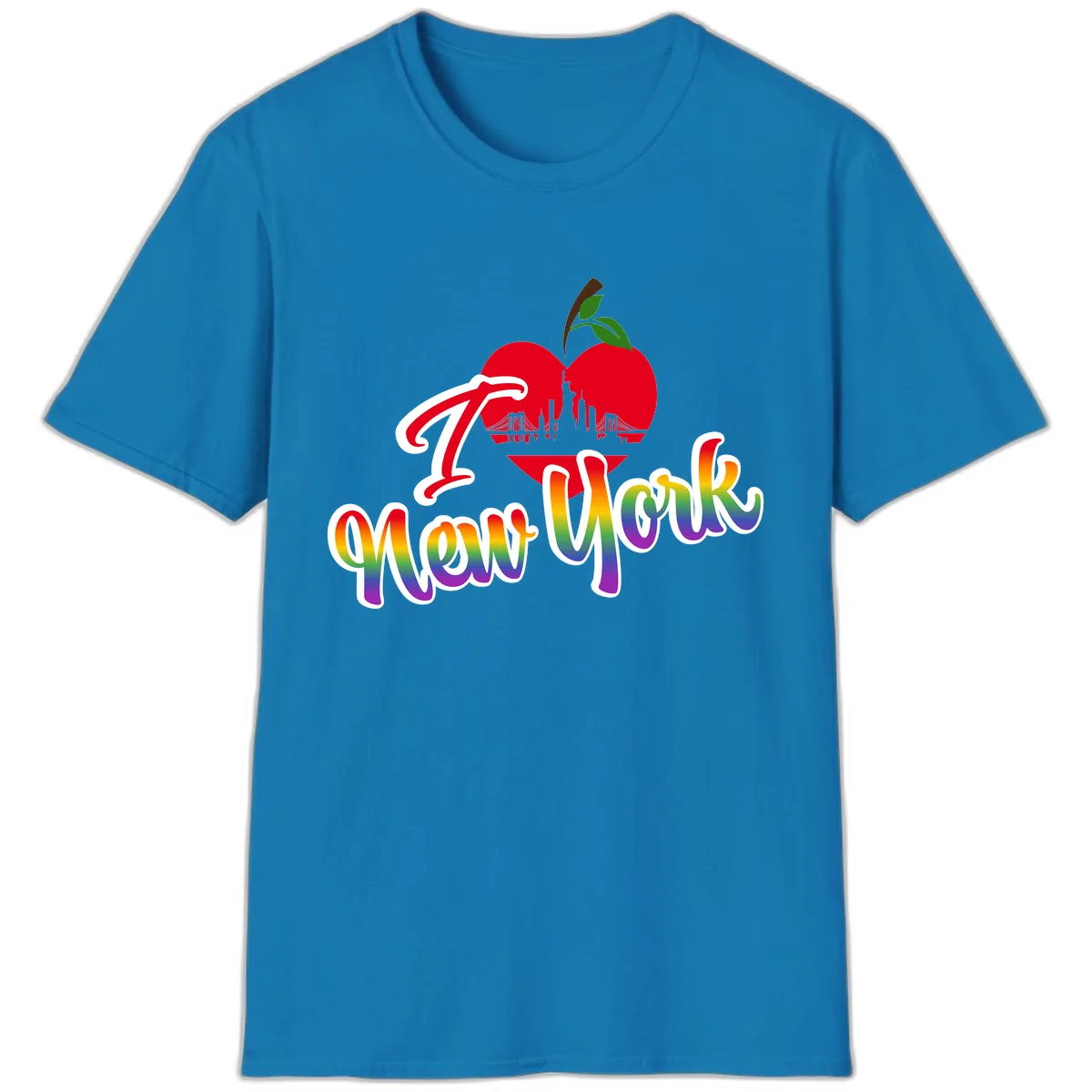 I Love New York Pride Apple T-Shirt in Sapphire