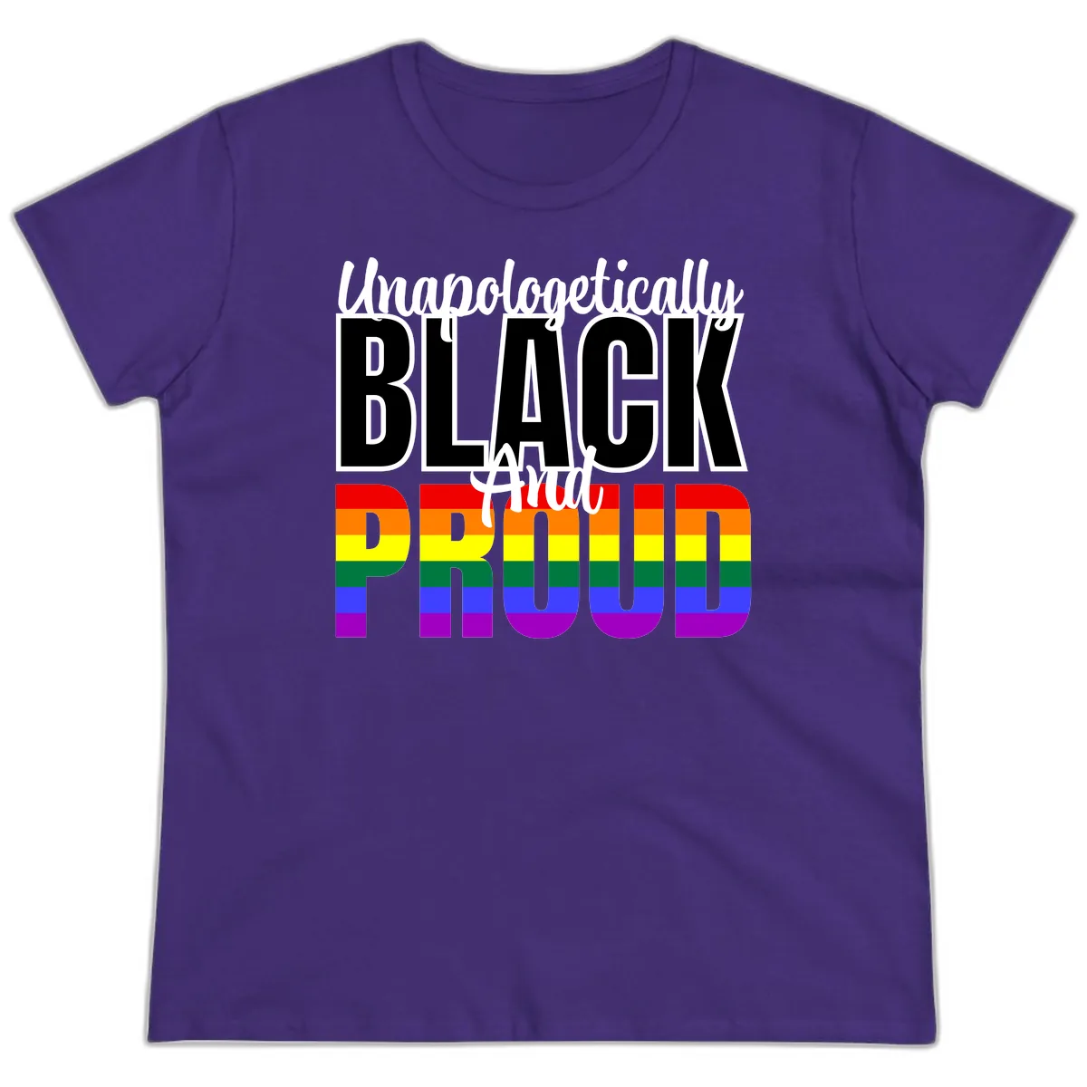 Unapologetically Black and Proud Ladies Tee in Purple
