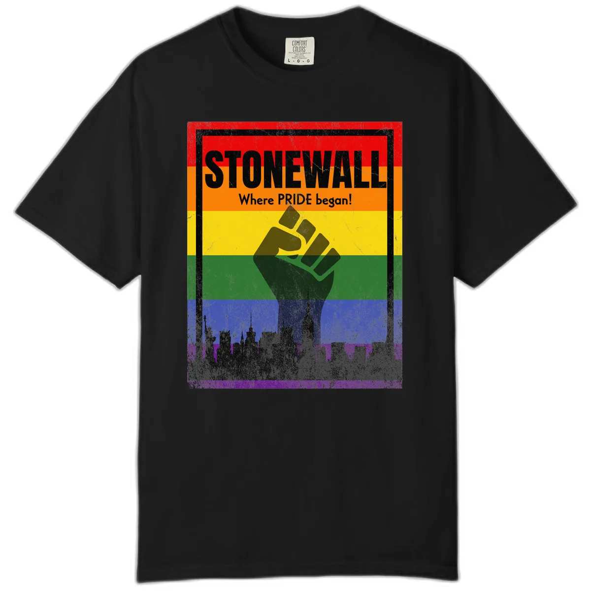 Stonewall Where Pride Began Comfort Color in Black