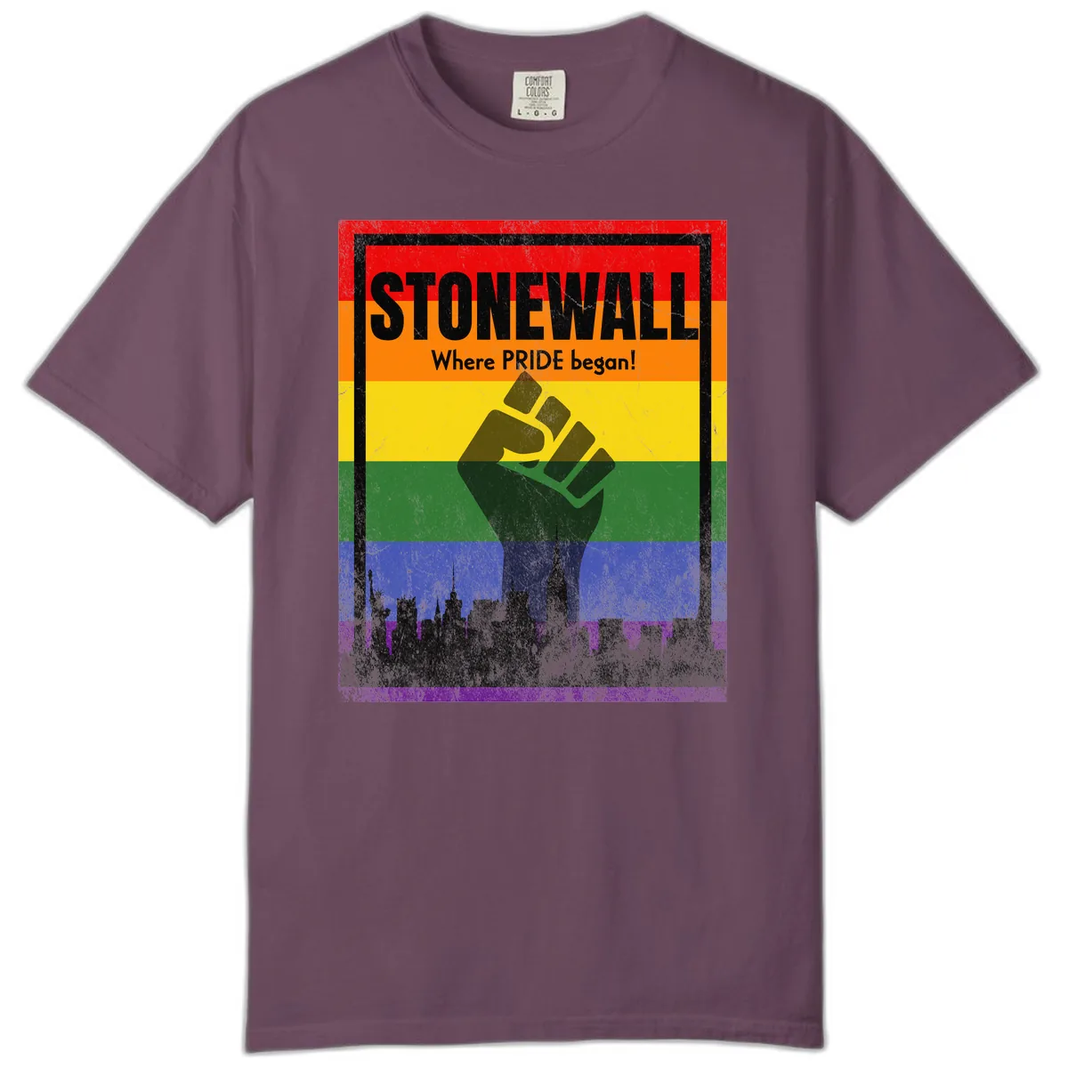 Stonewall Where Pride Began Comfort Color in Berry