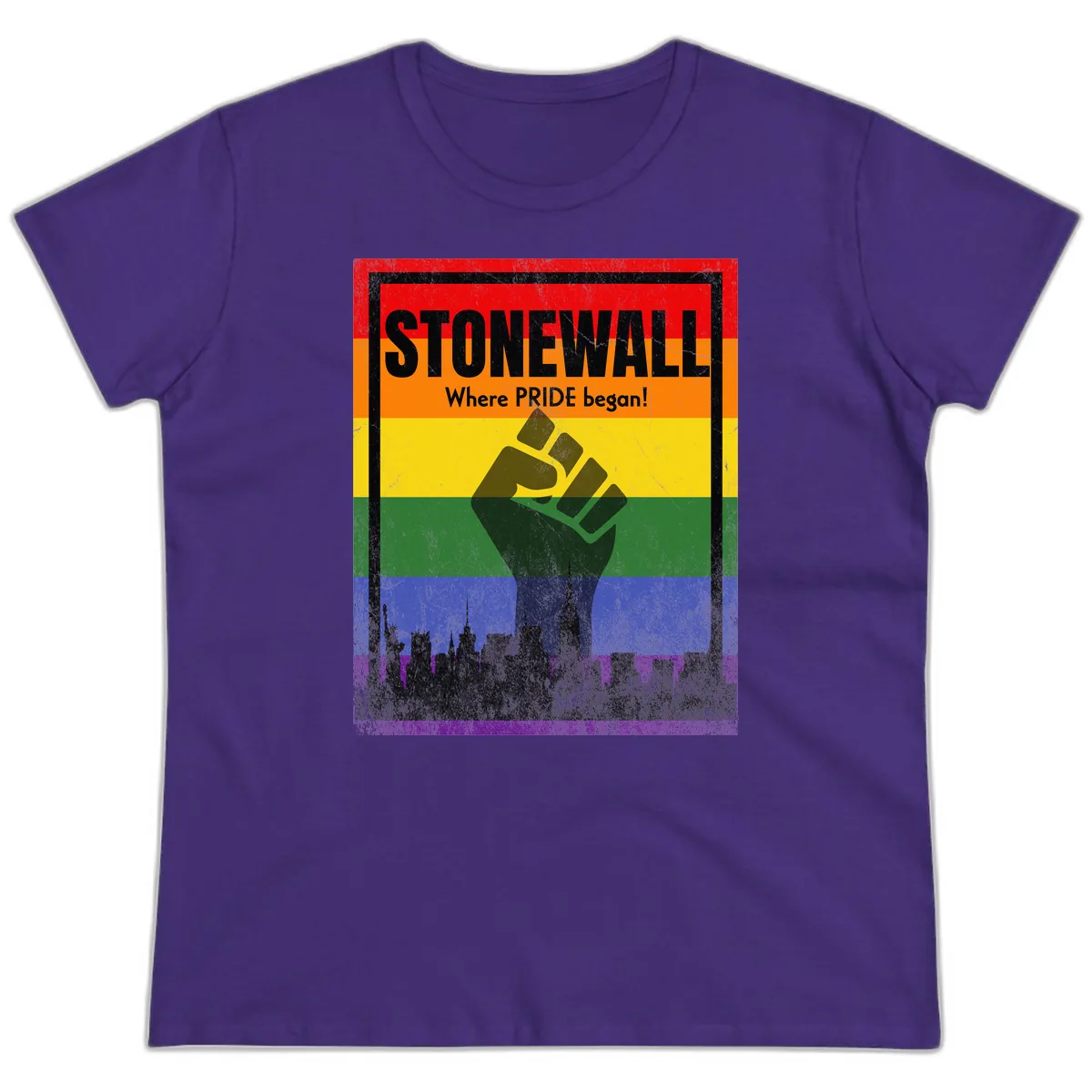 Stonewall Where Pride Began Ladies Tee in Purple