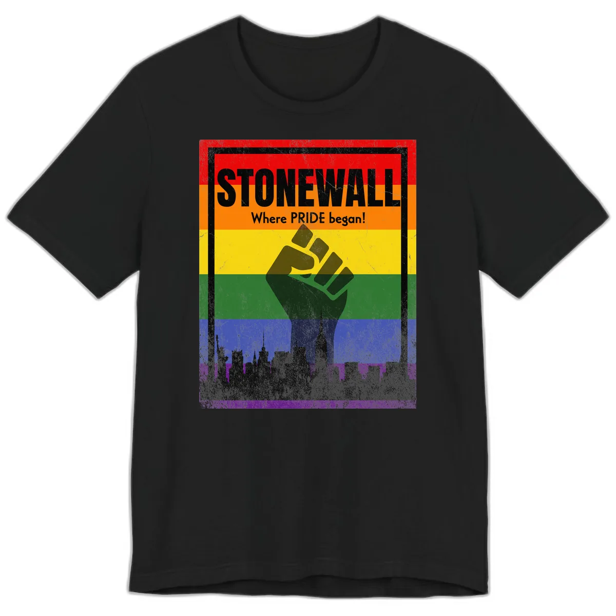Stonewall Where Pride Began Premium T-Shirt in Black