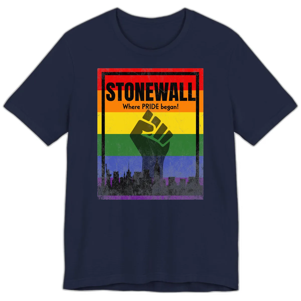 Stonewall Where Pride Began Premium T-Shirt in Navy
