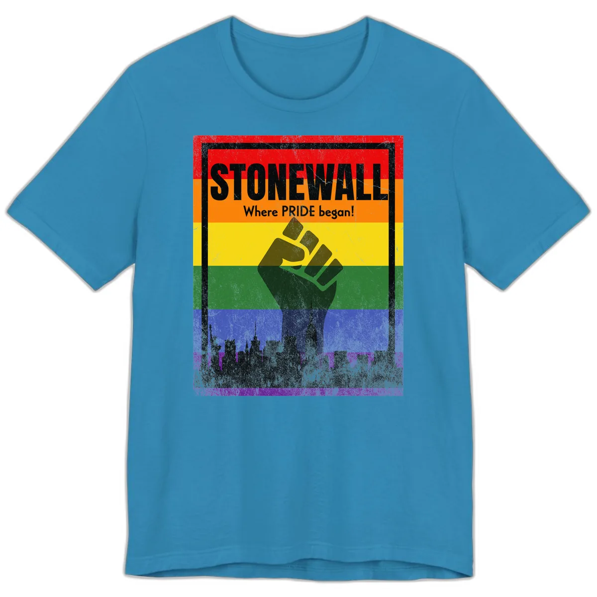 Stonewall Where Pride Began Premium T-Shirt in Aqua