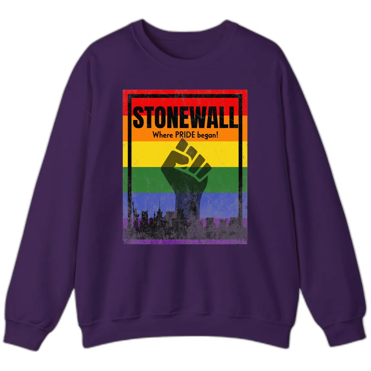 Stonewall Where Pride Began Sweatshirt in Purple