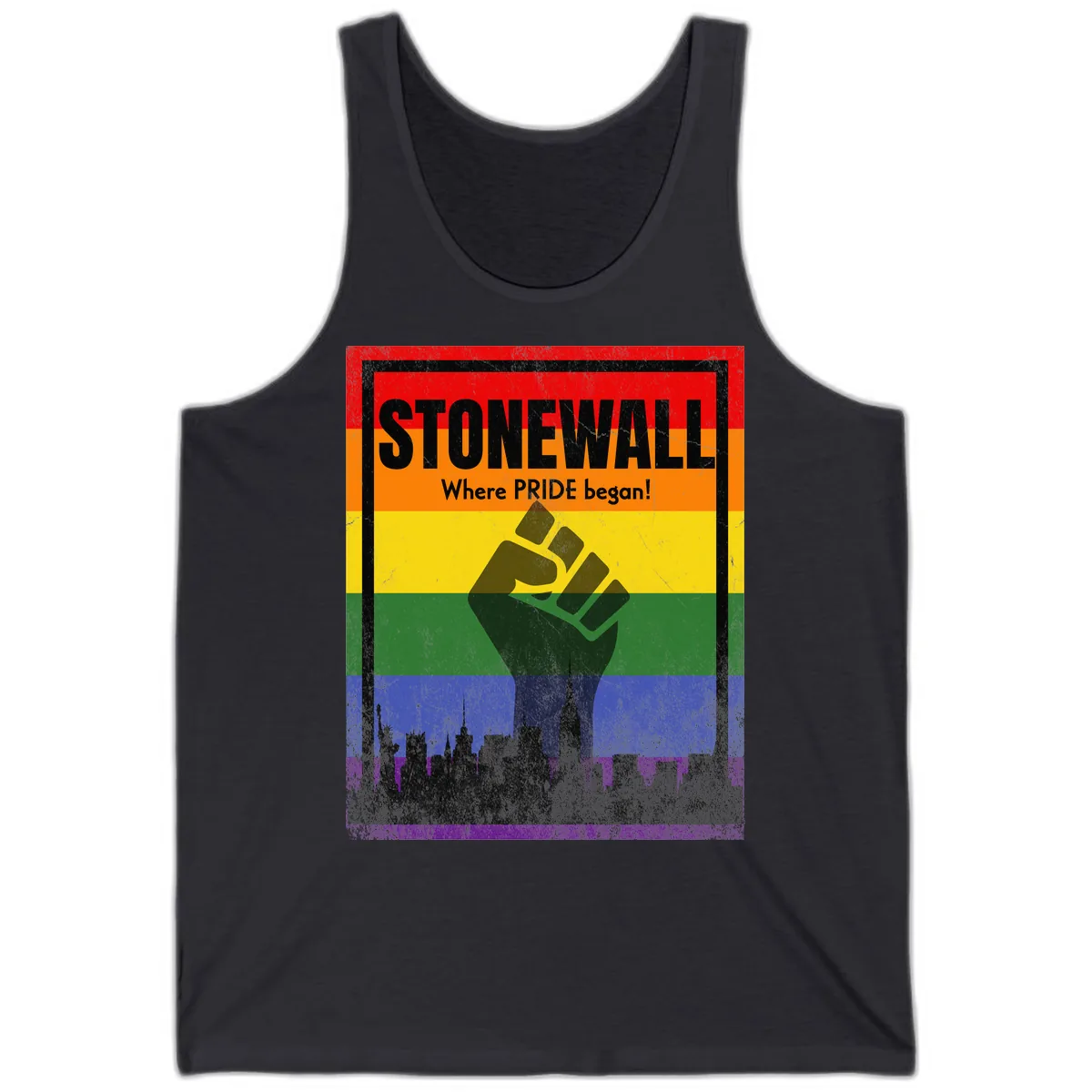 Stonewall Where Pride Began Tank in Dark Grey
