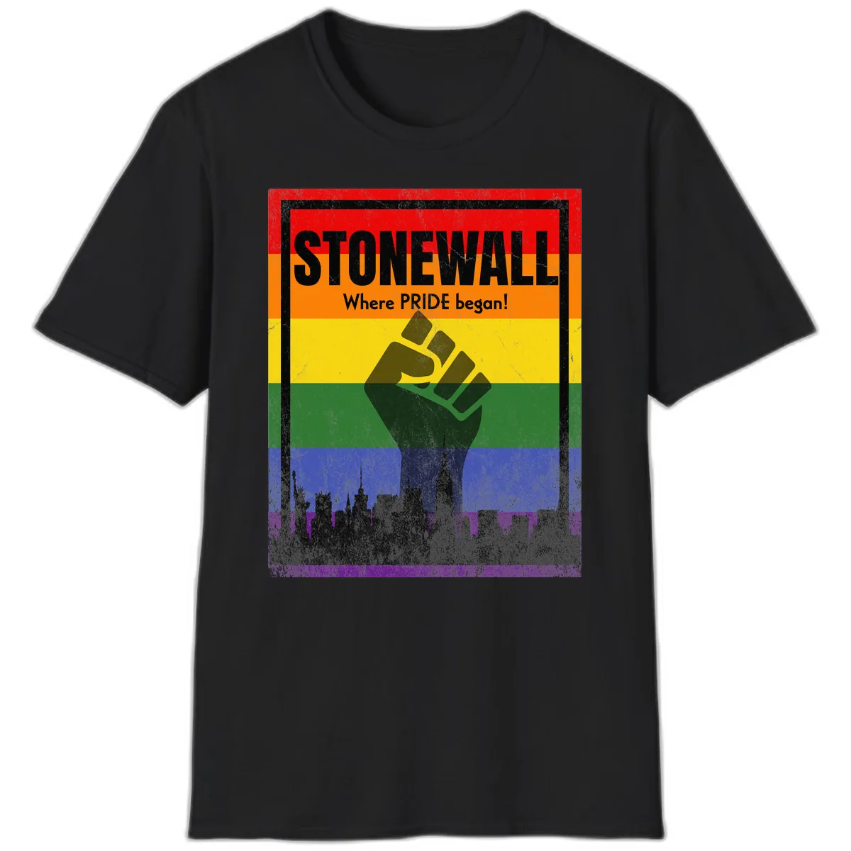 Stonewall Where Pride Began T-Shirt in Black