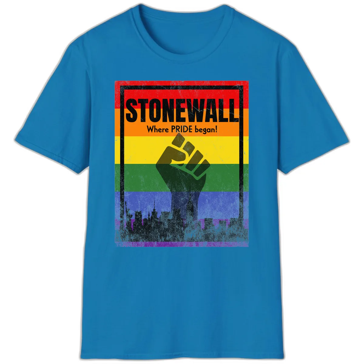 Stonewall Where Pride Began T-Shirt in Sapphire