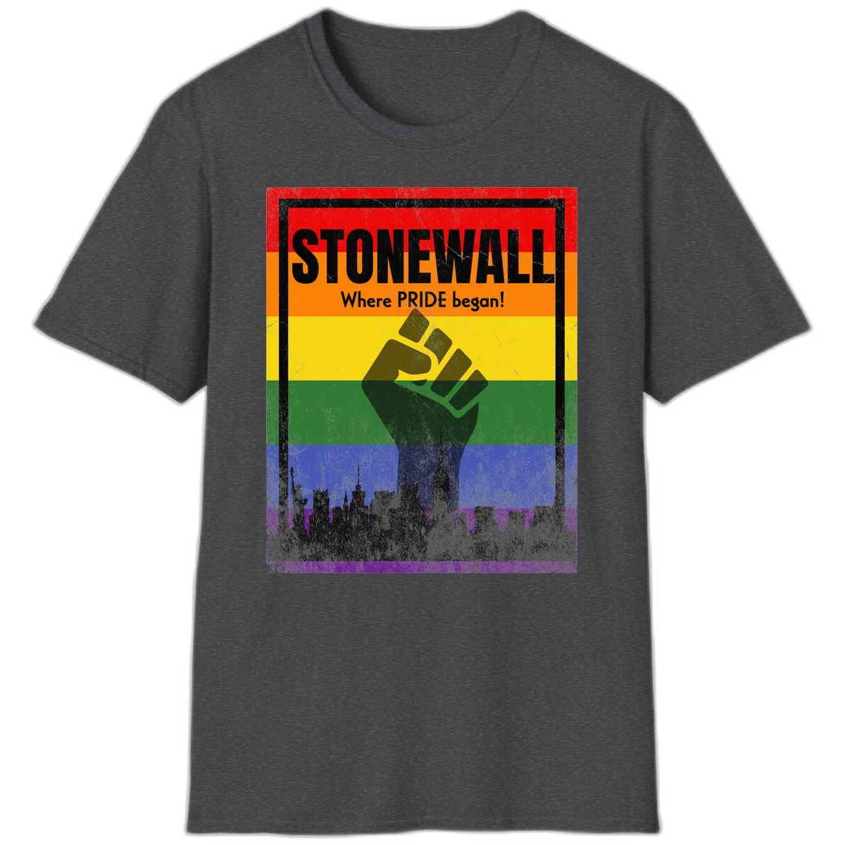 Stonewall Where Pride Began T-Shirt in Dark Heather