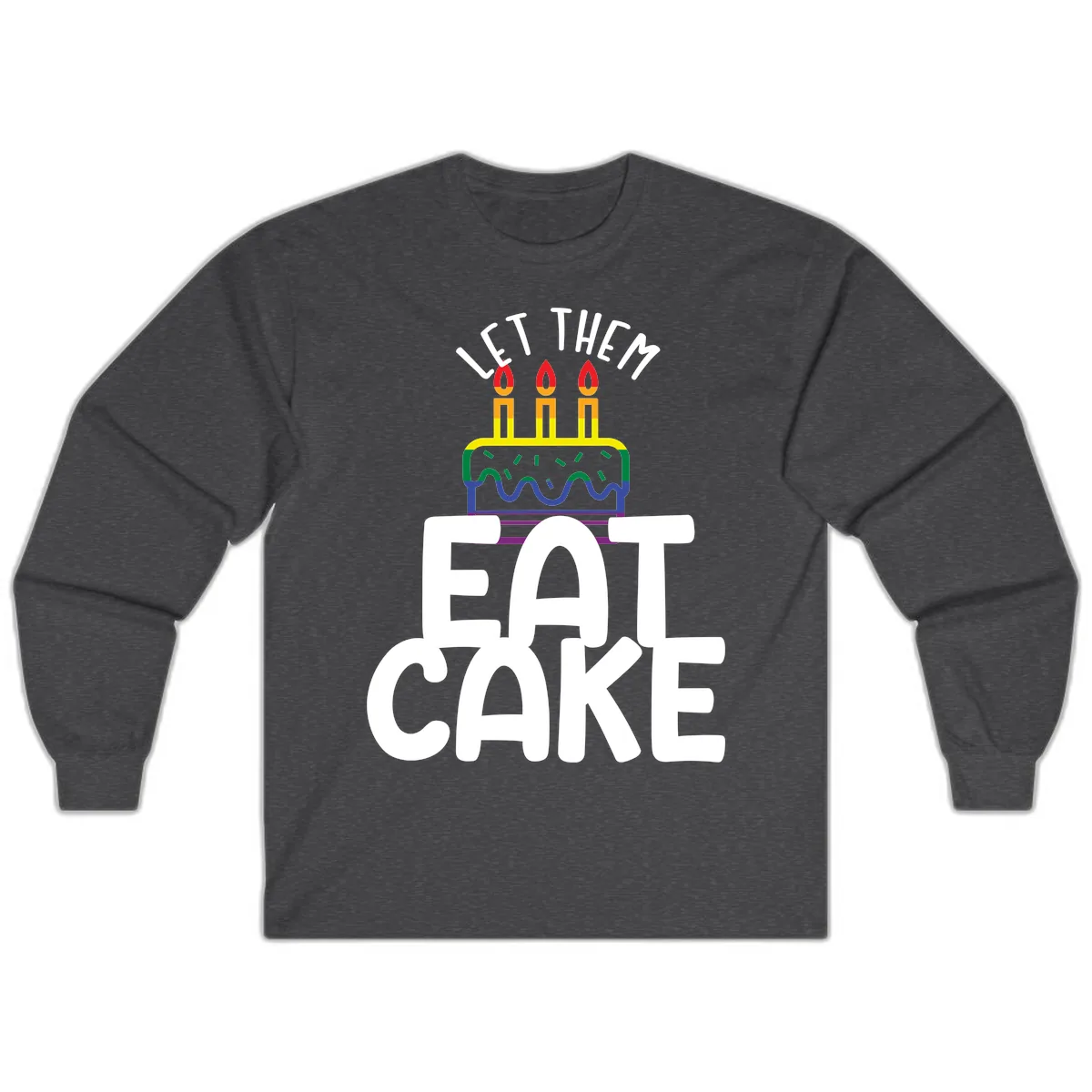 Let Them Eat Cake Pride Long Sleeve in Dark Heather