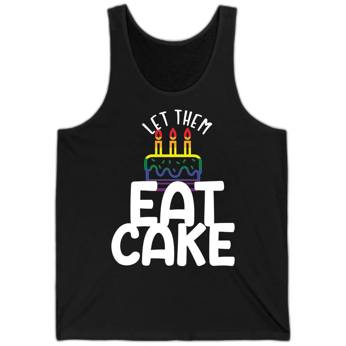 Let Them Eat Cake Pride Tank in Black
