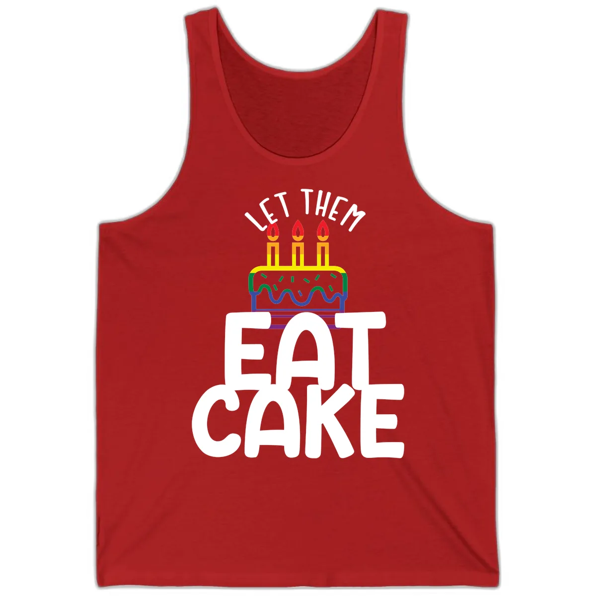 Let Them Eat Cake Pride Tank in Red