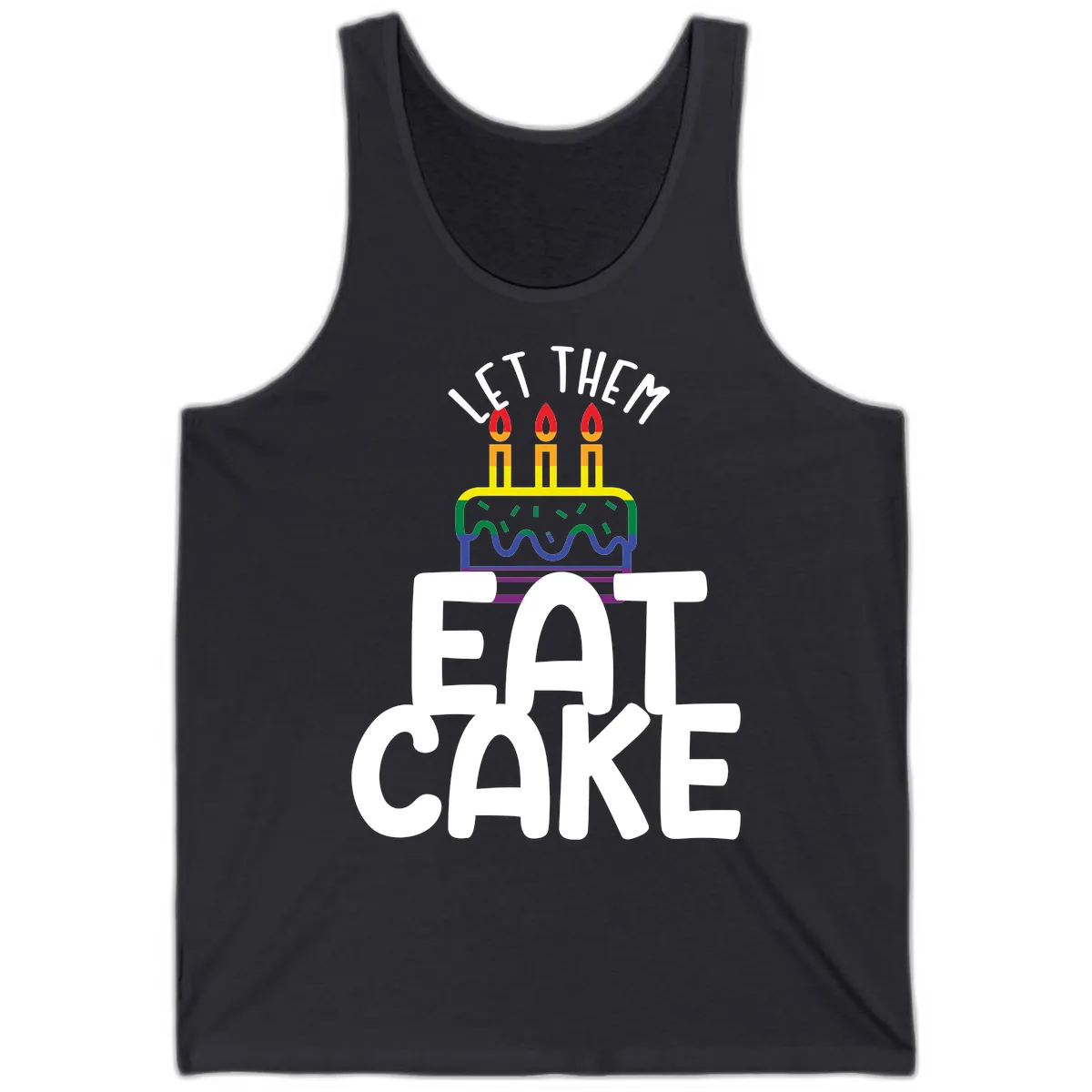 Let Them Eat Cake Pride Tank in Dark Grey