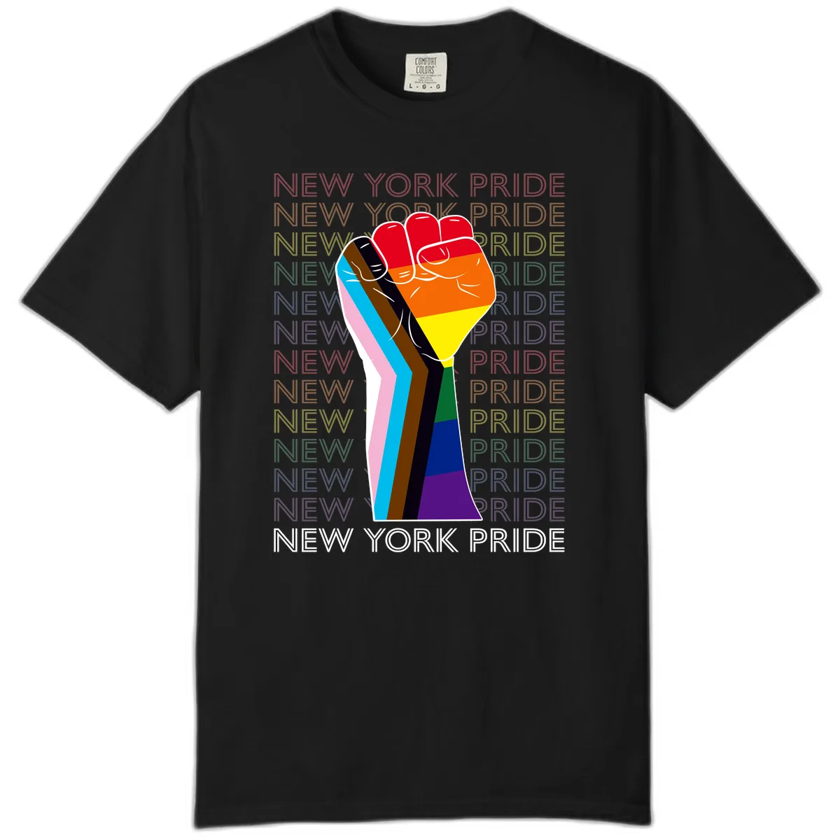 New York Pride Fist Comfort Color in Black