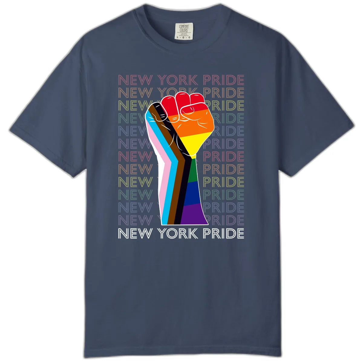 New York Pride Fist Comfort Color in Midnight
