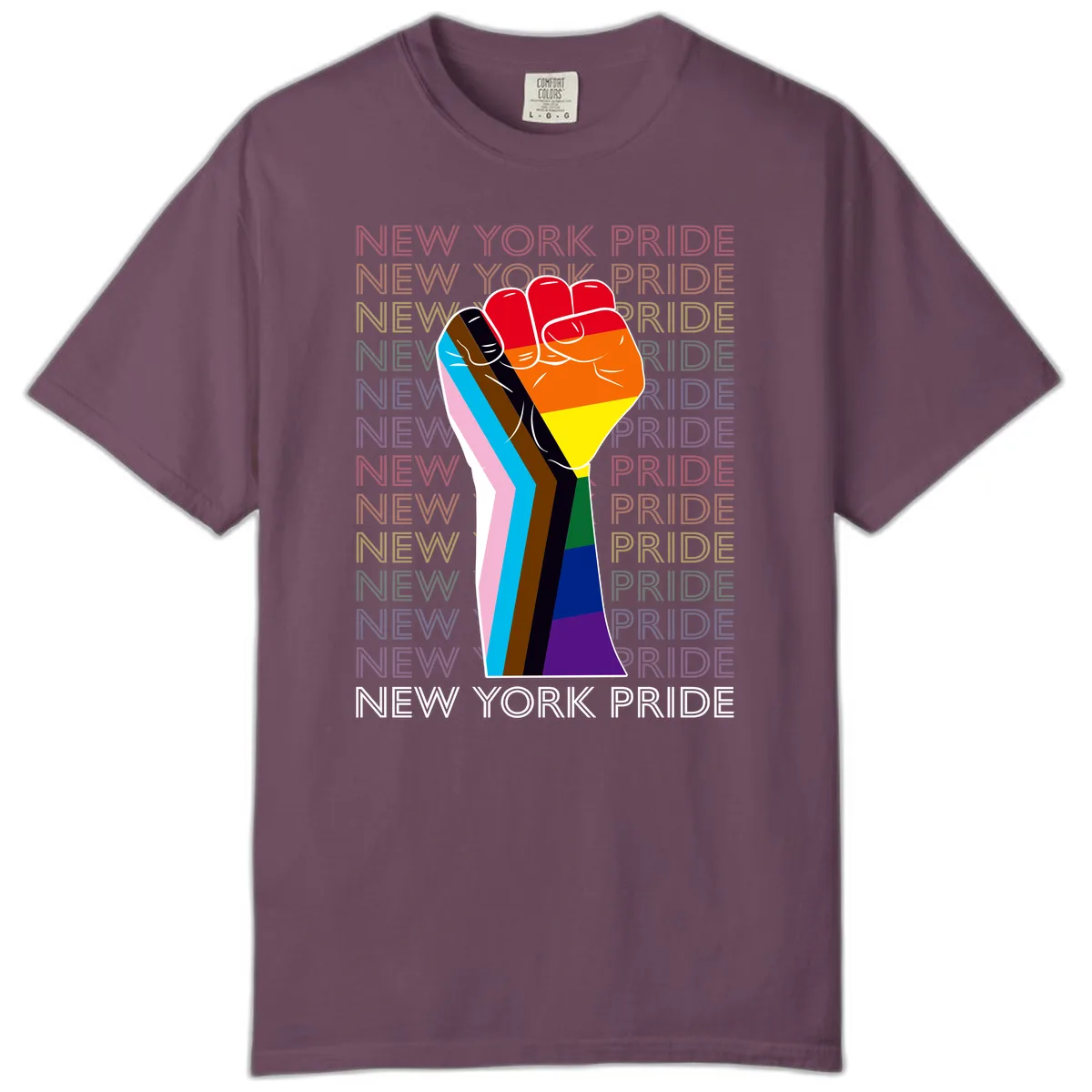 New York Pride Fist Comfort Color in Berry
